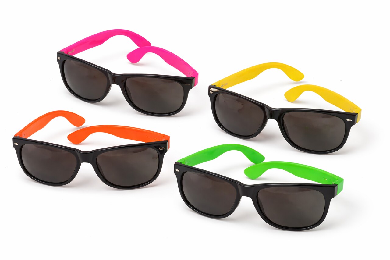 Neon Party Sunglasses Assorted Colors – Fun Costume & Craft Accessories, 12 Pack